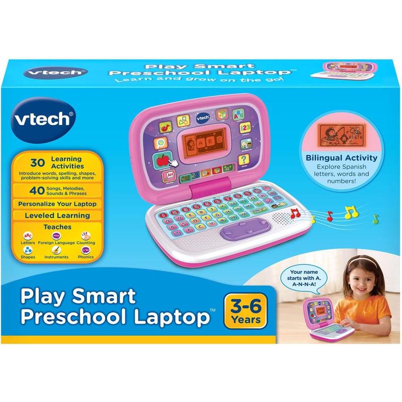 VTech Play Smart Preschool Laptop, Pink