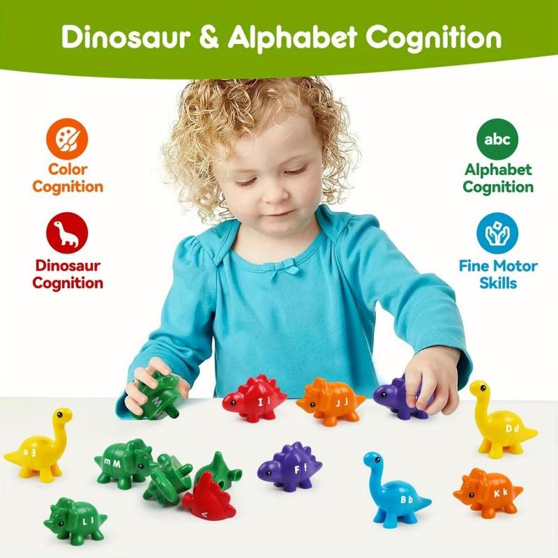 Dinosaur Matching Game Toy, 1 Set Numbers Alphabet Matching Game Toy, Educational Montessori Toy for Kids