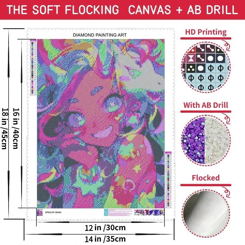 5D Diamond Painting Kit, Unicorn & Cartoon Girl Pattern DIY Diamond Painting Without Frame, Handmade Art Craft For Home Decor