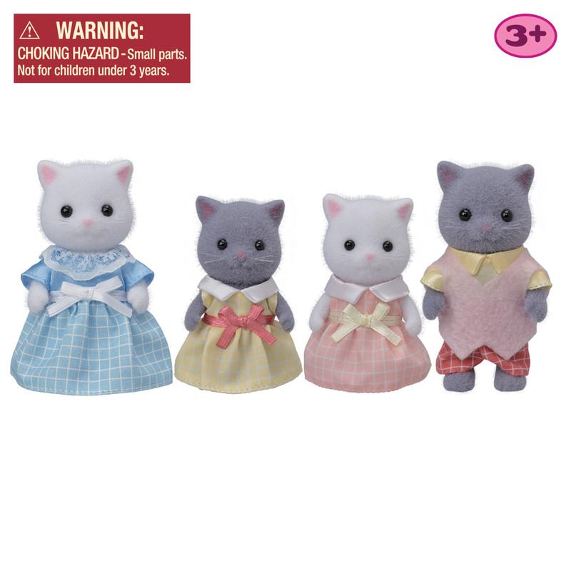 Calico Critters Persian Cat Family, Set of 4 Collectible Doll Figures