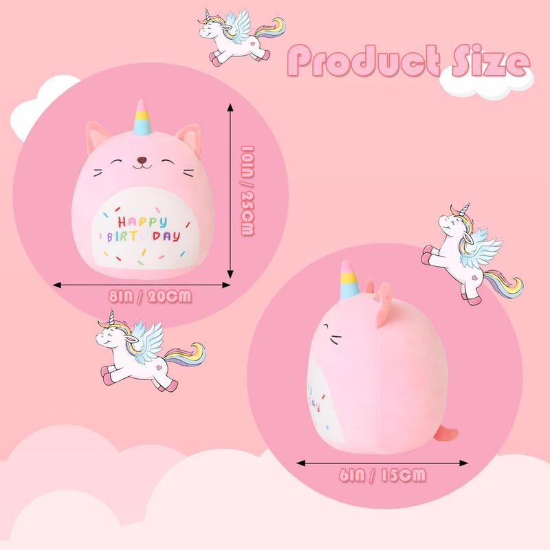 Cute Cartoon Unicorn Design Plush Toy, Soft Happy Birthday Unicorn Plush, Stuffed Animal Birthday Gift Doll Gift, Fidget Toys