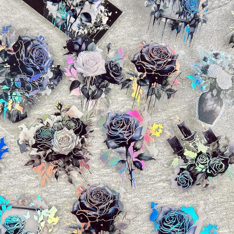 Vintage Floral Pattern Sticker, 20pcs pack Floral Scrapbooking & Journal Making Material Sticker, DIY Decorative Decals for Teens & Adults, Christmas Gift