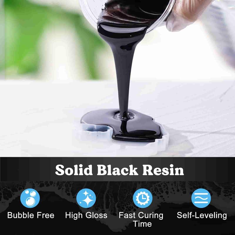 44OZ Black Resin Epoxy, Bubble Free & High-Gloss Epoxy Resin Kit, Self Leveling Resin and Hardener for Art Crafts, Jewelry Making, Resin Molds - LET'S RESIN