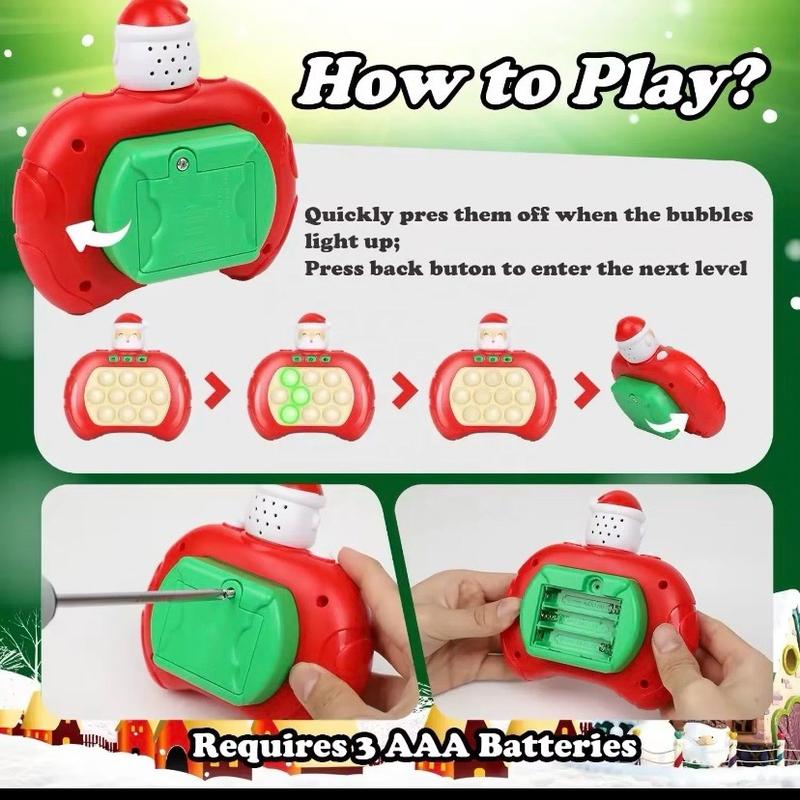 Quick Push Toy Quickly Push And Press Fidget Machine Santa Claus Finger Pressure Bubble Sensory Toy Christmas Gift For Children