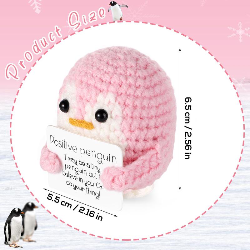 Christmas Positive Penguin Design Crochet Plush Toy, Cute Penguin Plushie, Handmade Crochet Plush Toy, Cute Decoration for Home & Office, Christmas Gift