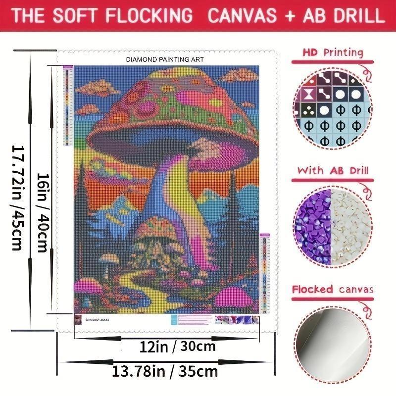 Mushroom Pattern DIY Artificial Diamond Painting Without Frame, Creative Wall Hanging Decoration Toy, Cartoon Housewarming Gift, Early Education Craft Project