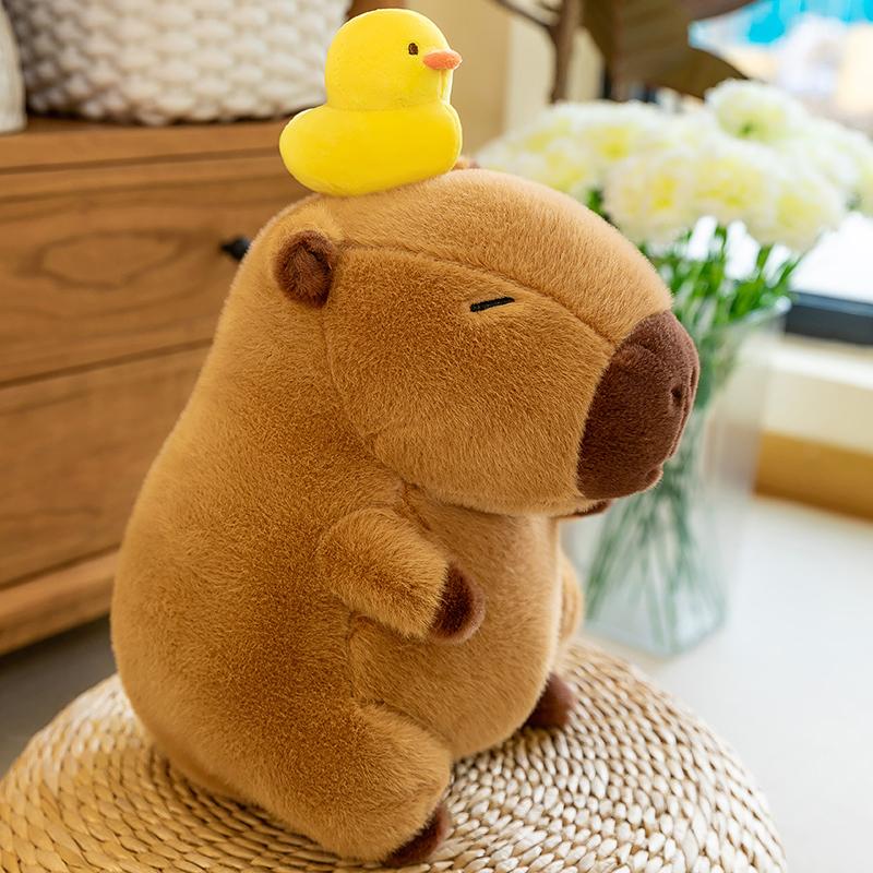 13.7-inch soft cute head duck stuffed capybara doll stuffed toy bed doll sleeping pillow birthday gift & holiday gift pillow birthday