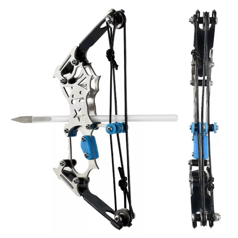 Mini Compound Bow Kit Toy with Arrows and Target for Archery Practice - 5.5 Inches Archery game Outdoor Accessories