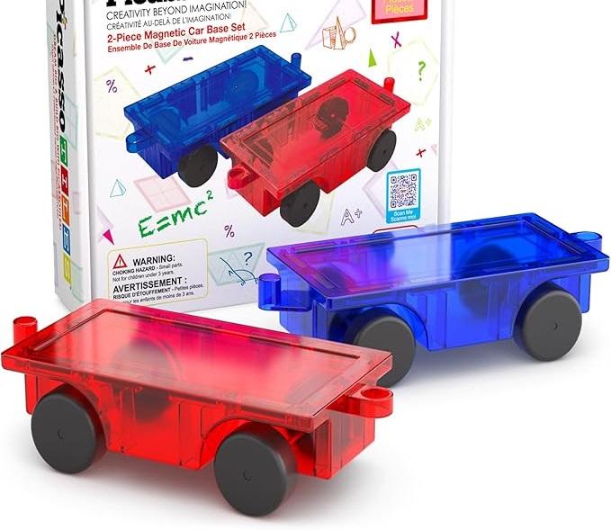 2 Piece Car Truck Construction Kit Toy Set Vehicle, Magnetic Tiles Kids Toys Magnet Toys for Toddler Magnetic Blocks Building Toys Preschool STEM Learning Sensory Montessori Toys for 3+ Year Old Boys and Girls, Safe Creativity Toddler Kids Toys, Gifts