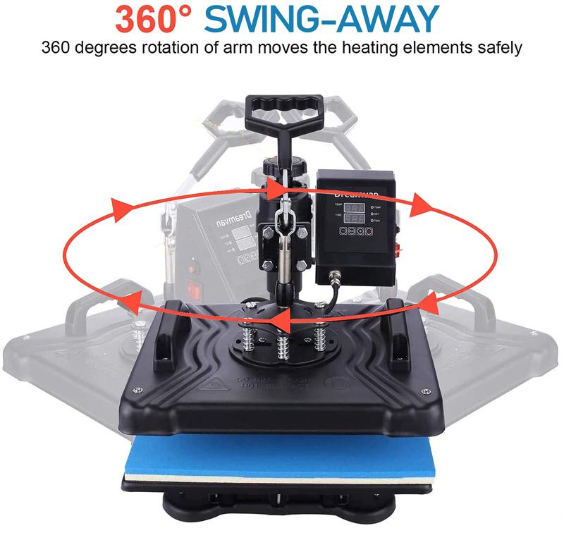 AKEYDIY Heat Press Machine for t Shirts 360-Degree Swing Away Heat Press Digital Combo 12