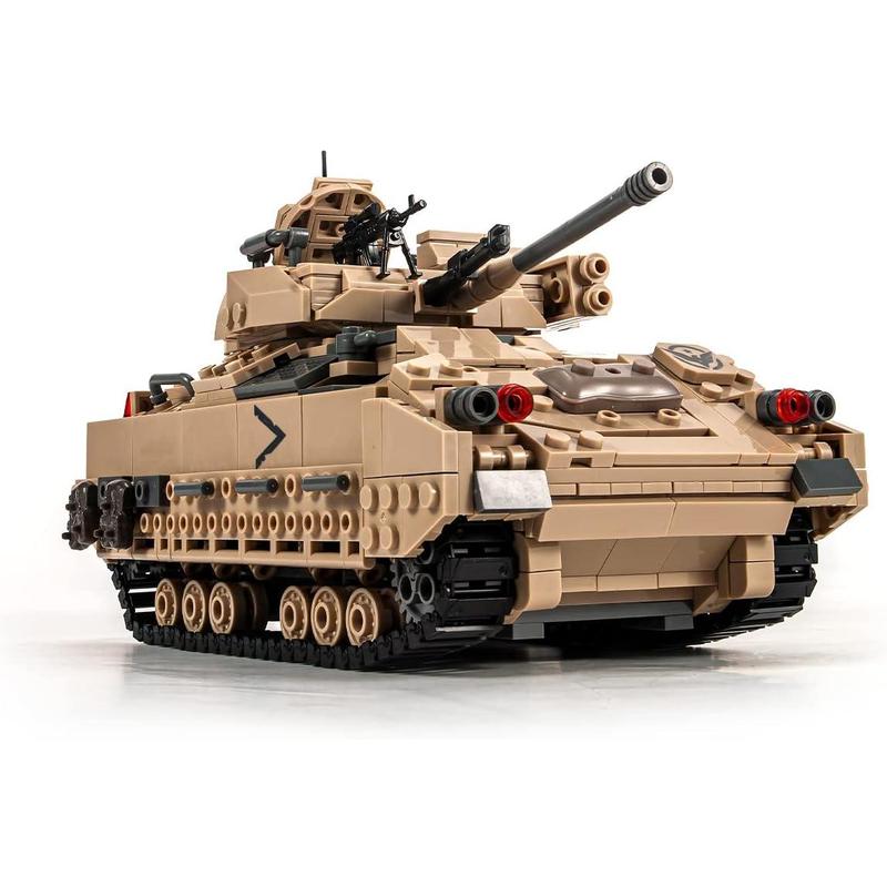 Military M2 Bradley Tank Building Set (1350 PCS), Infantry Fighting Vehicle Army Construction Model Toy for Adult or KId Gift