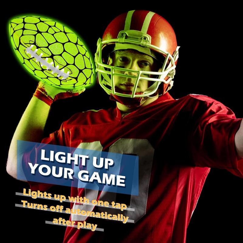 Glow in The Dark Football -  Grip Light Up Football  Stuff  Balls for Boys  Teenage Junior Youth  Outdoor Christmas Birthday Gifts for  6-8 8-12 13 + Year Old No.6