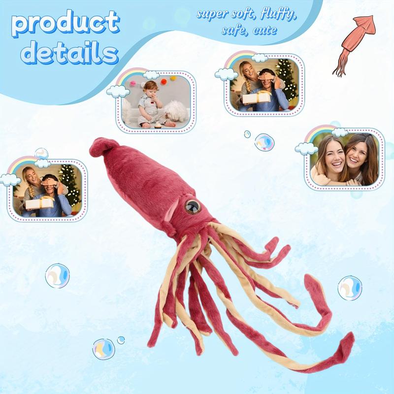 Squid Plush Toy, Cute Squid Stuffed Toy, Animal Plush Toy, Fun Toys for Kids and Friends, Birthday Gift for Boys and Girls, Fake Realistic Animals