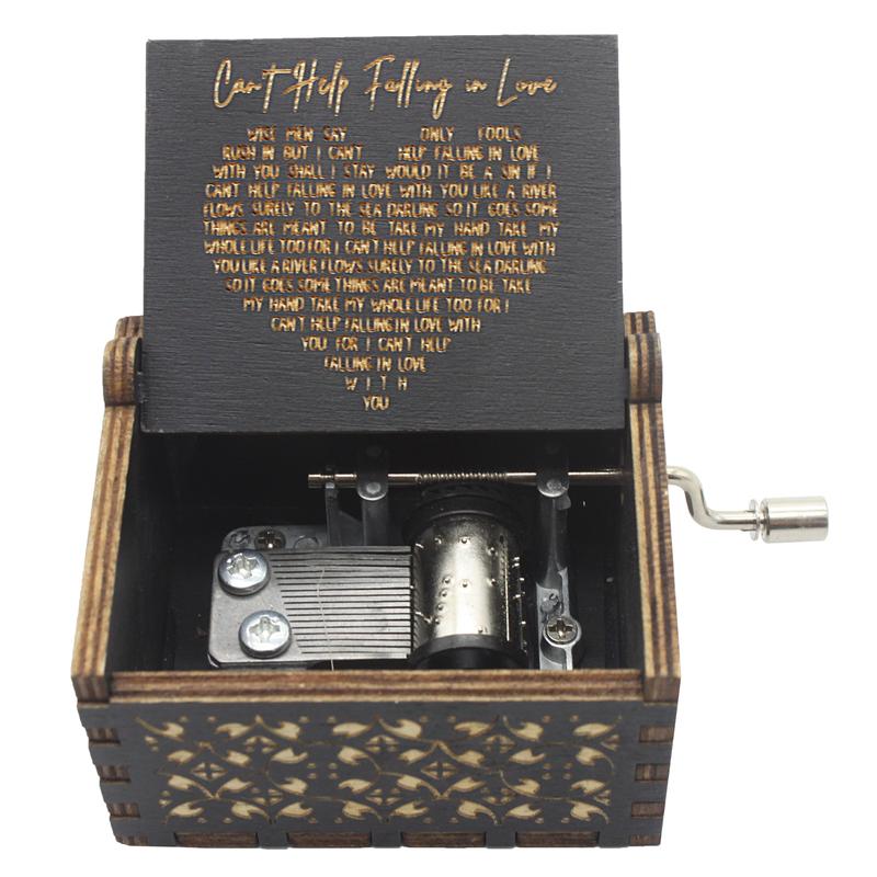 Can't Help Falling in Love Wood Music Box, Antique Engraved Musical Boxes Case for Love One Wooden Music Box - Gifts for Lover,Boyfriend,Husband,Wife tonie figur caja  musical