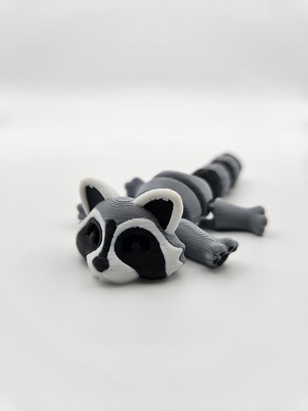 3D Printed Articulating Trash Panda (Raccoon) Figurine Great Gift and Desk Figure