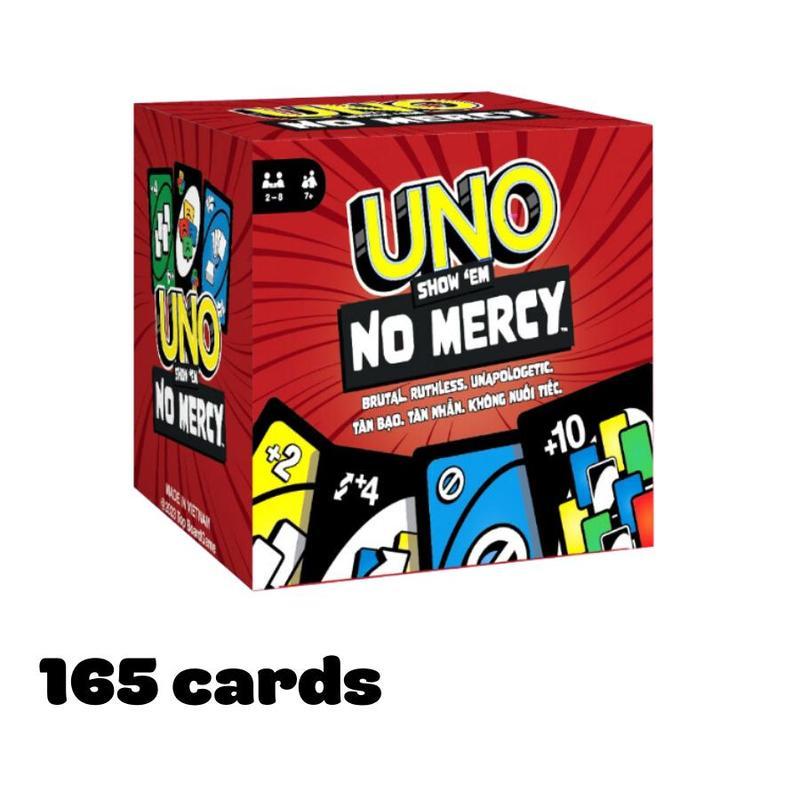 UNO NO MERCY PLUS: UNO version 210 196 194 card game upgrade for family, Ideal for Parties and Travel, UNO +100 difficult rules, UNO CARD GAME TOP BOARD GAME