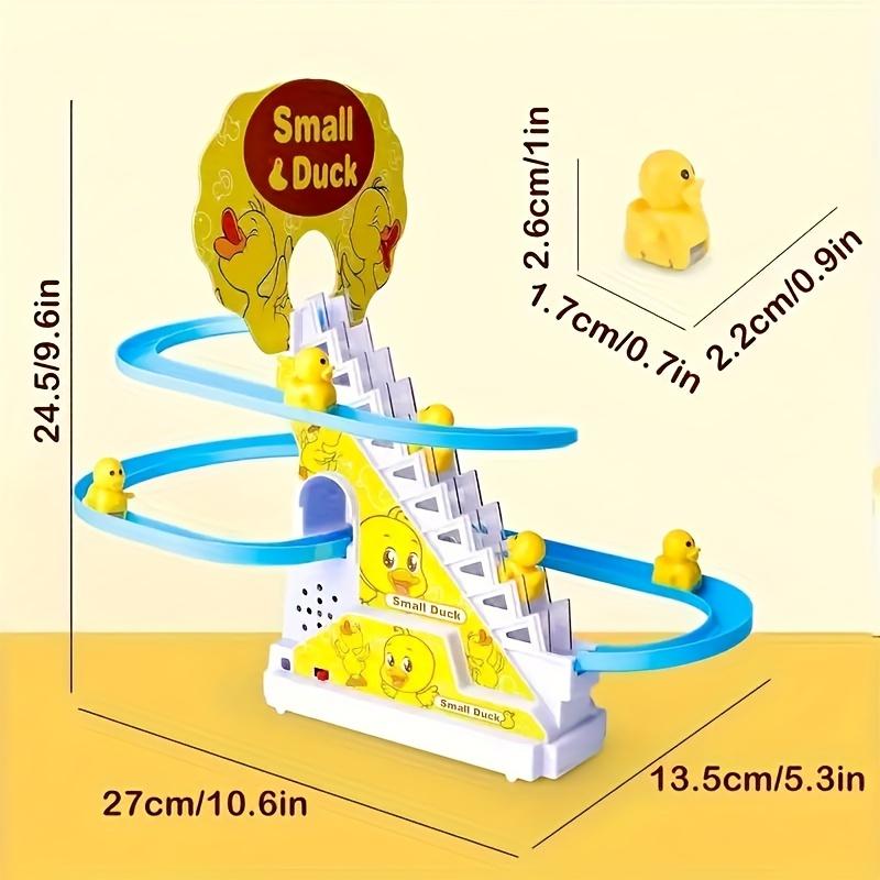 6pcs Adorable Ducklings Climbing Stairs Toy Set - Electric Slide, Yellow, Light and Music, Fun Holiday Gift for Boys and Girls - Durable Plastic Construction, Colorful and Engaging Easter Toy（Without battery），Toy Master