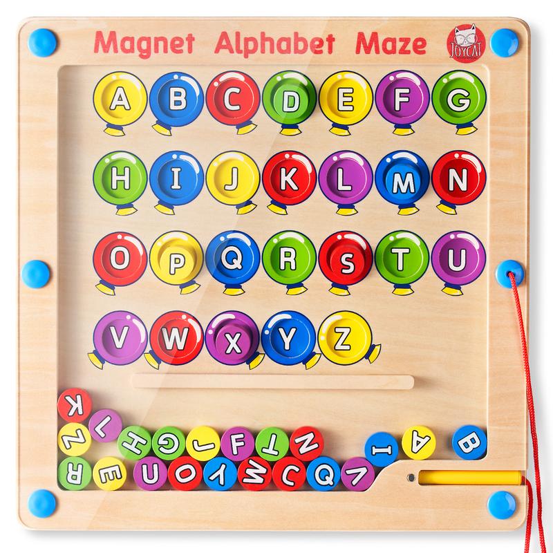 JoyCat Magnetic Alphabet Maze Board, Montessori Learning Toys and Color Sorting Toys, Color Puzzles, ABC Alphabet Magnets Fine Motor Skills Toy