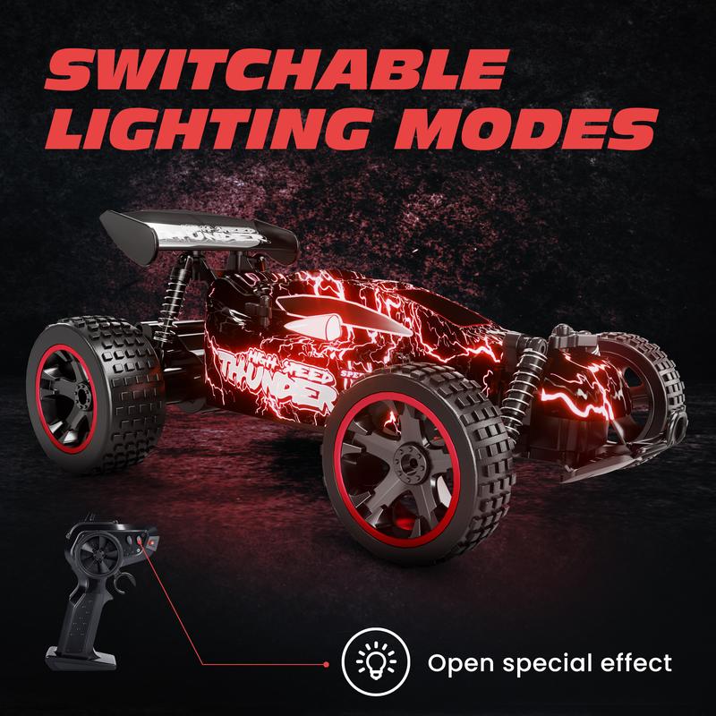 RC Cars Remote Control Car for Boys Girls And Adults, 1:18 Scale RC Car with LED Lights, 2.4GHz 2WD All Terrain RC Car with 2 Rechargeable Batteries for 60 Min Play, Gifts for Kids ,Educational Gift Set, Game,Easter Basket,Spring Toys Ideas