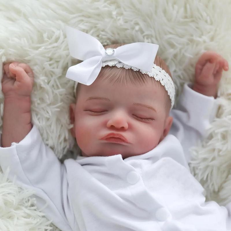 reborn babydoll,19inch 48cm Reborn Baby Doll - Soft Silicone Body, Realistic Blood Vessels, Cloth Body, 3D-Paint Skin Art, Lifelike Handmade Newborn Bebe, Ideal Birthday Toy, Halloween, and Christmas Gift