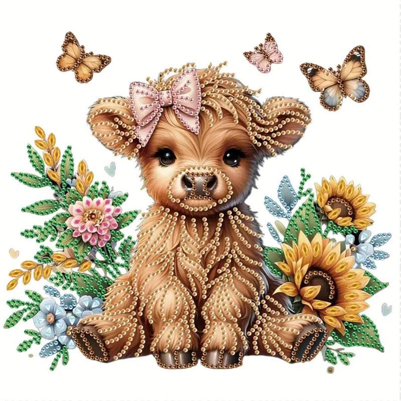 Cute Cow Pattern DIY Diamond Arts Colorful Painting Kit without Frame, DIY 5D Diamond Arts Colorful Painting for Home Wall Decor