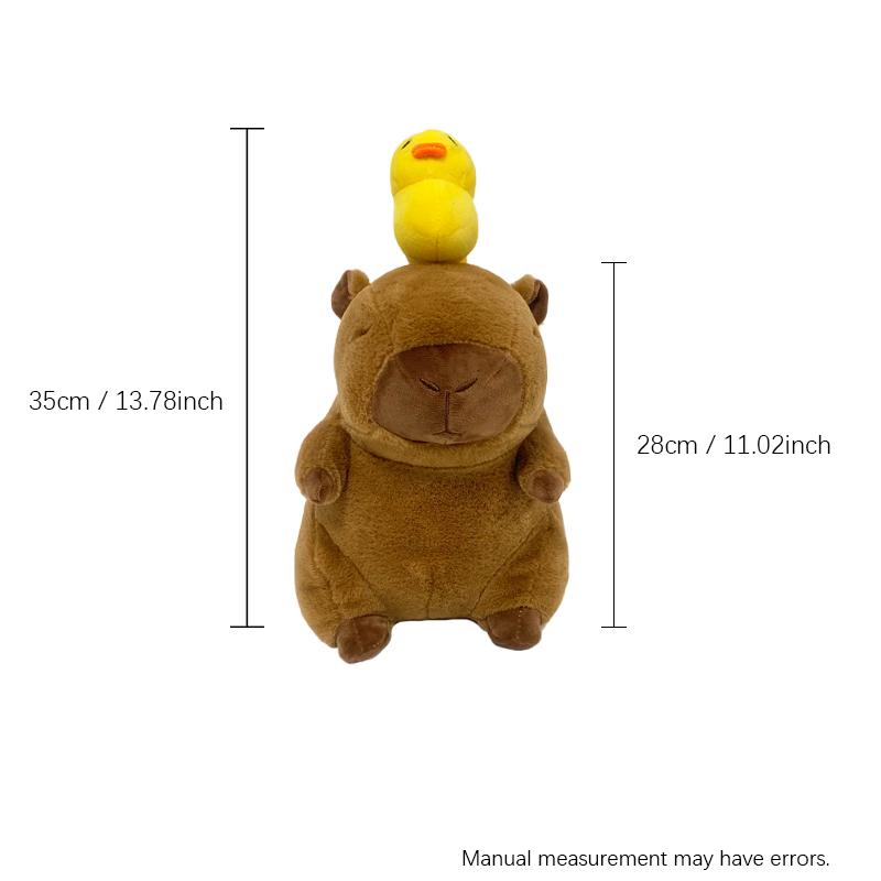 13.7-inch soft cute head duck stuffed capybara doll stuffed toy bed doll sleeping pillow birthday gift & holiday gift pillow birthday