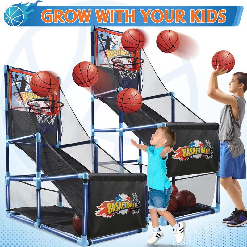 Arcade Basketball Game Set with 4 Ball,for Kids 3 4 5 6 7 8 9 10 +Years Old Boys,Kids Indoor Outdoor Sport Play,Ideal Gift Age 3-5,6-8,8-10