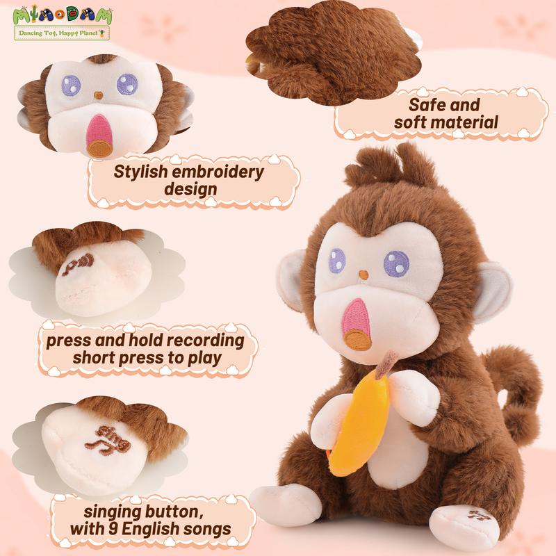 Emoin Screaming Monkey,Talking Singing Monkey Toys, Repeats & Recording What You Say Toys