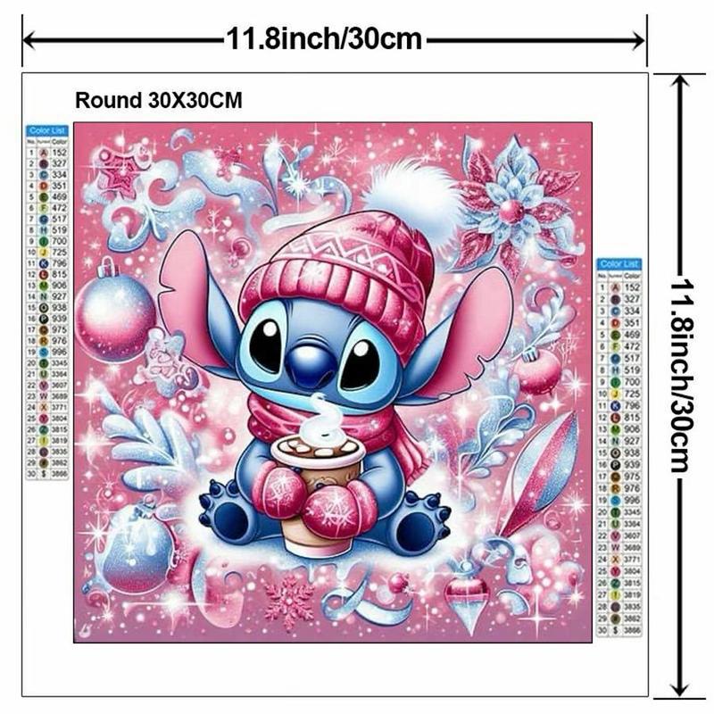 Christmas Cartoon Stitch Pattern DIY Diamond Arts Colorful Painting Kit without Frame, DIY 5D Diamond Arts Colorful Painting for Bedroom Home Wall Decor