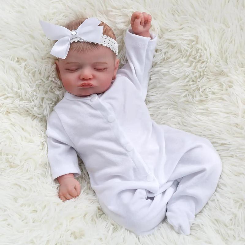 reborn babydoll,19inch 48cm Reborn Baby Doll - Soft Silicone Body, Realistic Blood Vessels, Cloth Body, 3D-Paint Skin Art, Lifelike Handmade Newborn Bebe, Ideal Birthday Toy, Halloween, and Christmas Gift