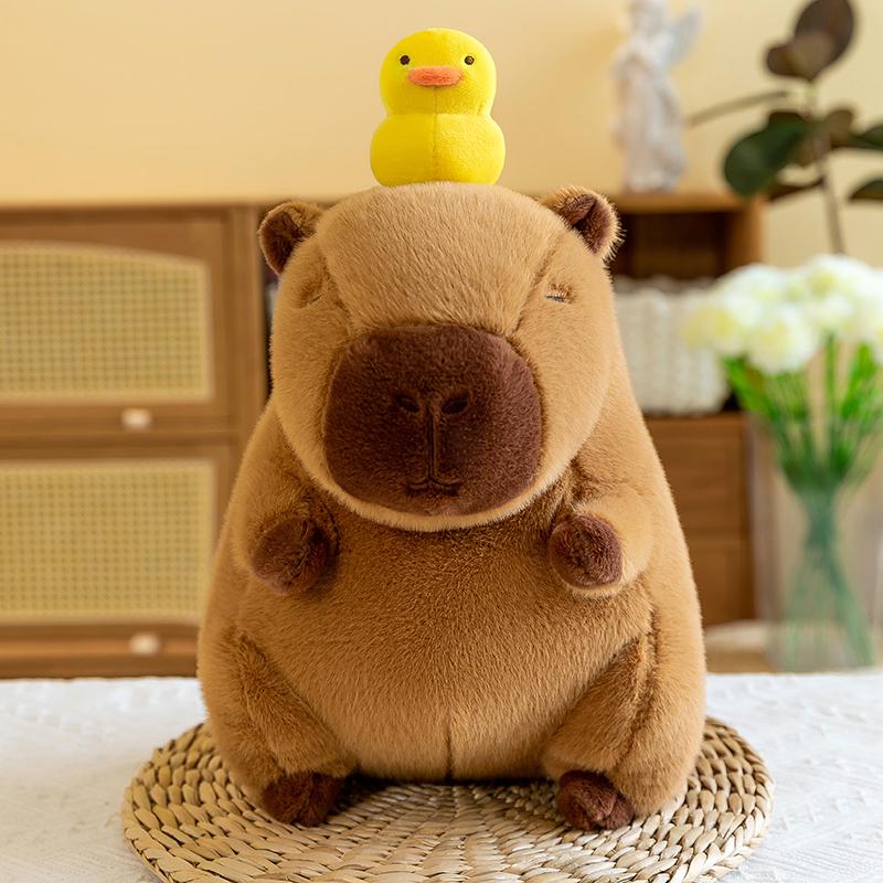 13.7-inch soft cute head duck stuffed capybara doll stuffed toy bed doll sleeping pillow birthday gift & holiday gift pillow birthday