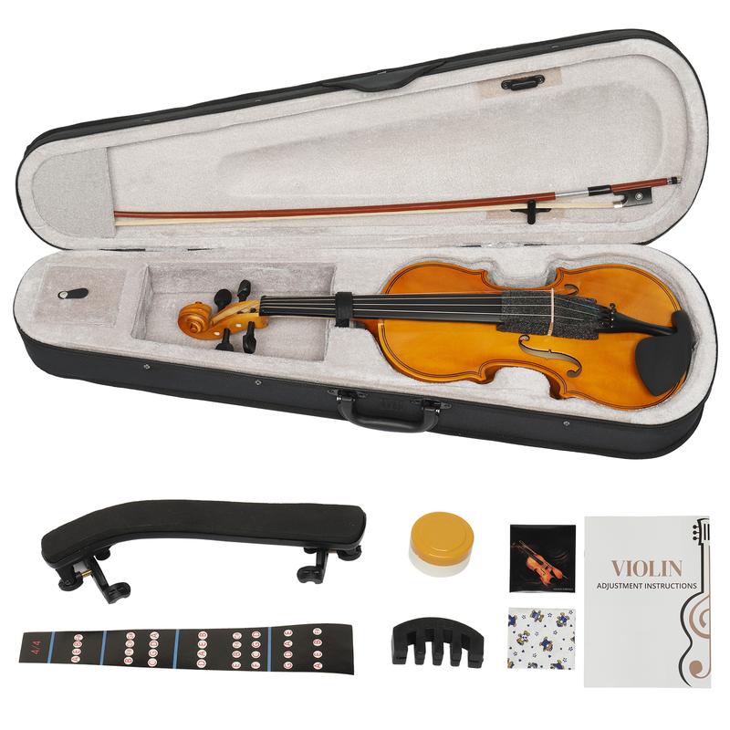 Full Size 4 4 Violin Set for Adults Beginners Students with Hard Case,Violin Bow,Shoulder Rest,Rosin,Extra Strings and Sordine