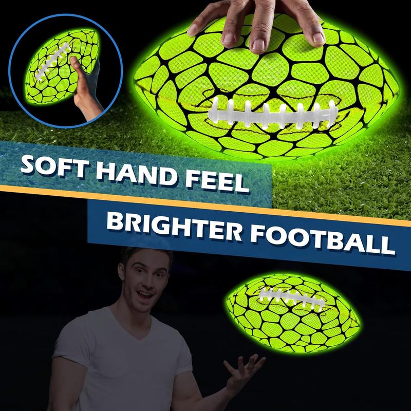 Glow in The Dark Football -  Grip Light Up Football  Stuff  Balls for Boys  Teenage Junior Youth  Outdoor Christmas Birthday Gifts for  6-8 8-12 13 + Year Old No.6