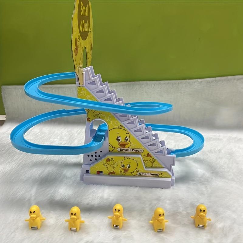 6pcs Adorable Ducklings Climbing Stairs Toy Set - Electric Slide, Yellow, Light and Music, Fun Holiday Gift for Boys and Girls - Durable Plastic Construction, Colorful and Engaging Easter Toy（Without battery），Toy Master