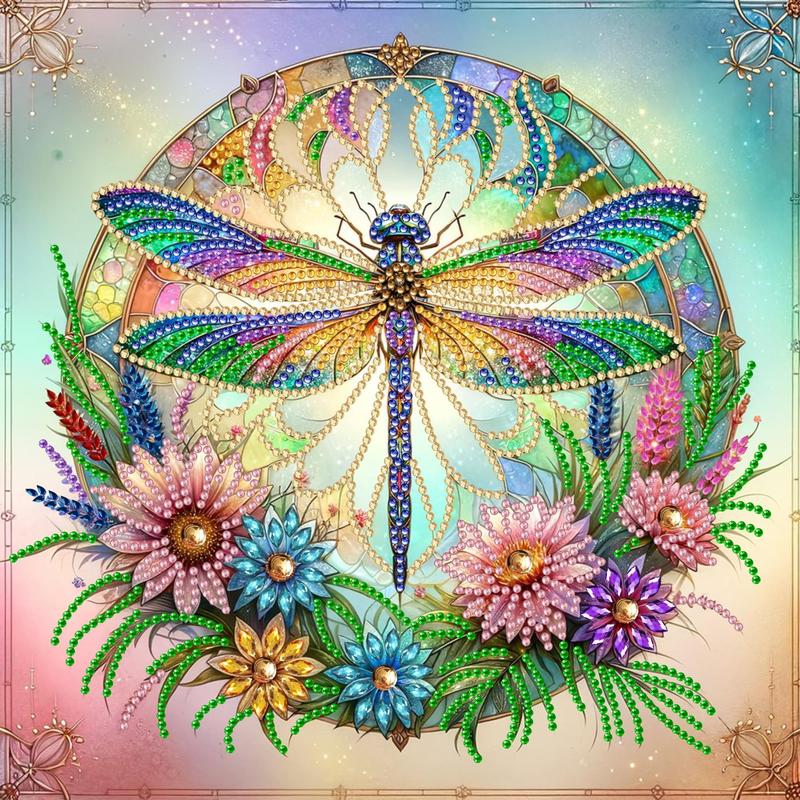 Dragonfly Pattern Diamond Arts Colorful Painting Kit, DIY Painting Kit, Wall Art Decor for Home Living Room Bedroom