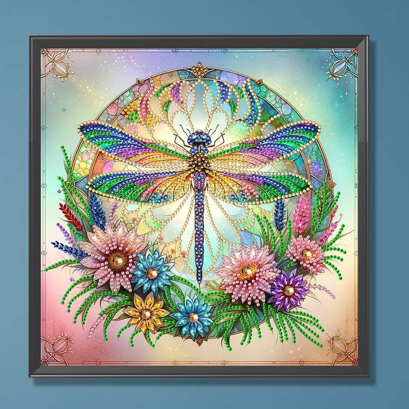 Dragonfly Pattern Diamond Arts Colorful Painting Kit, DIY Painting Kit, Wall Art Decor for Home Living Room Bedroom