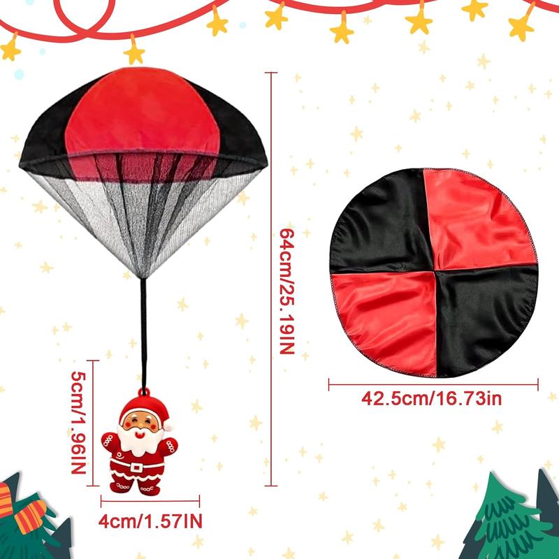 Parachute Toys, 4Pcs Christmas Parachute Toys for Kids Girls Boys, Stocking Stuffers for Kids, Hand Throw Flying Toys for Christmas Party Favors Xmas Gifts Goody Bag Filler