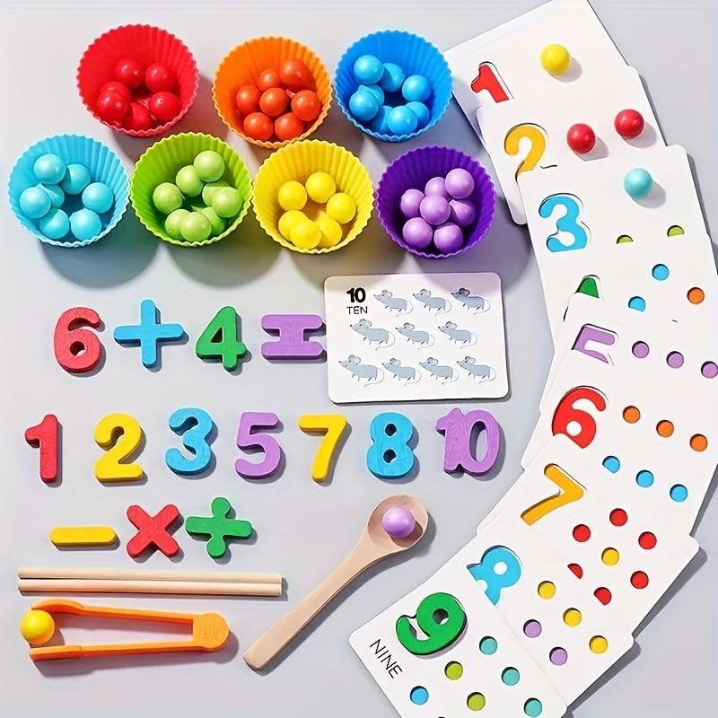 [Limited Discount] Digital Cognitive Matching Puzzles with Clamps and Beads | Multi-Colored Educational Math Toys for Fine Motor Skills and Intellectual Development | Perfect Choice for Children