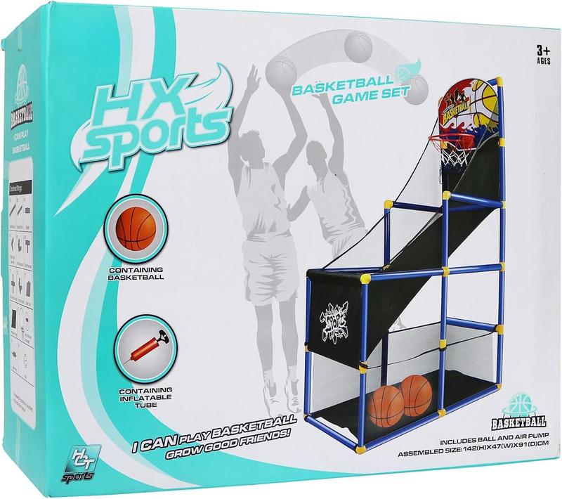 Toy Basketball Hoop Arcade Game Set | with 4 Balls & Air Pump, Indoor Outdoors Sports Toys for Kids