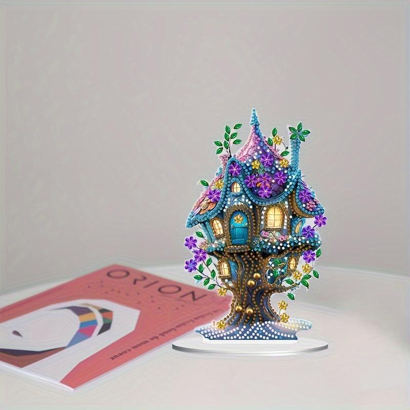 DIY Elf House Design Diamond Art Colorful Painting Ornament, DIY Delicate Decorative Art Craft for Home & Office Desktop