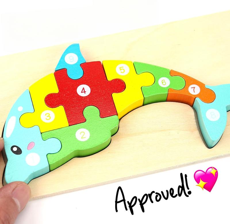 Wooden Toddler Puzzles for Kids Ages 2-4,  Toys for 3 Year Old, Animal Toddler Toys Ages, 4-Pack Learning Toddler Puzzle