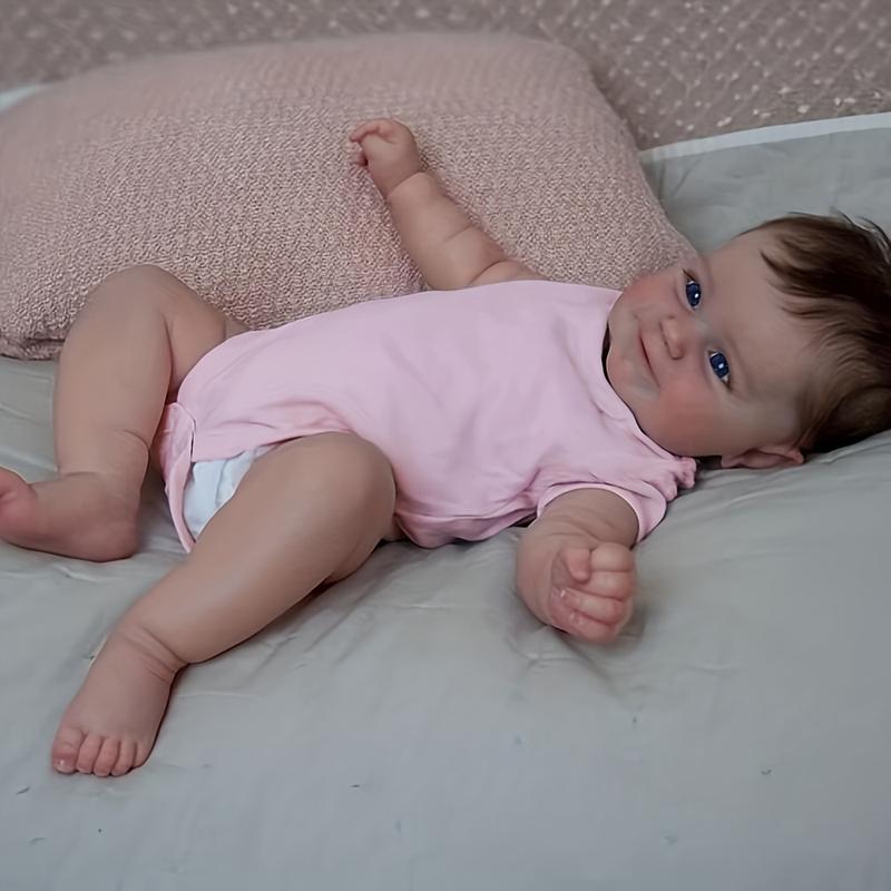 20 Inch Realistic Reborn Baby Doll with Cloth Body, Adorable Vinyl Newborn Bebe Gift for Kids, Birthday Present, Halloween, Christmas