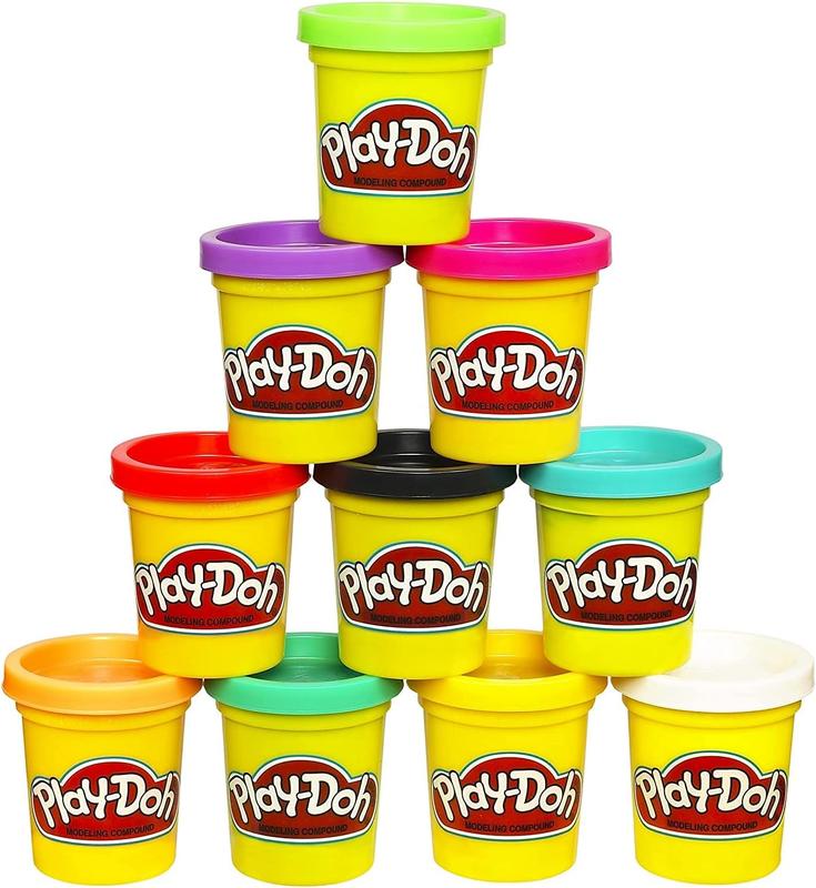 Play-Doh Modeling Compound 10-Pack Case of Assorted Colors, Non-Toxic 2 oz. Cans, Back to School Gifts & Prizes for Students & Classroom, Preschool Toys for Kids, Ages 2+ ( Exclusive)