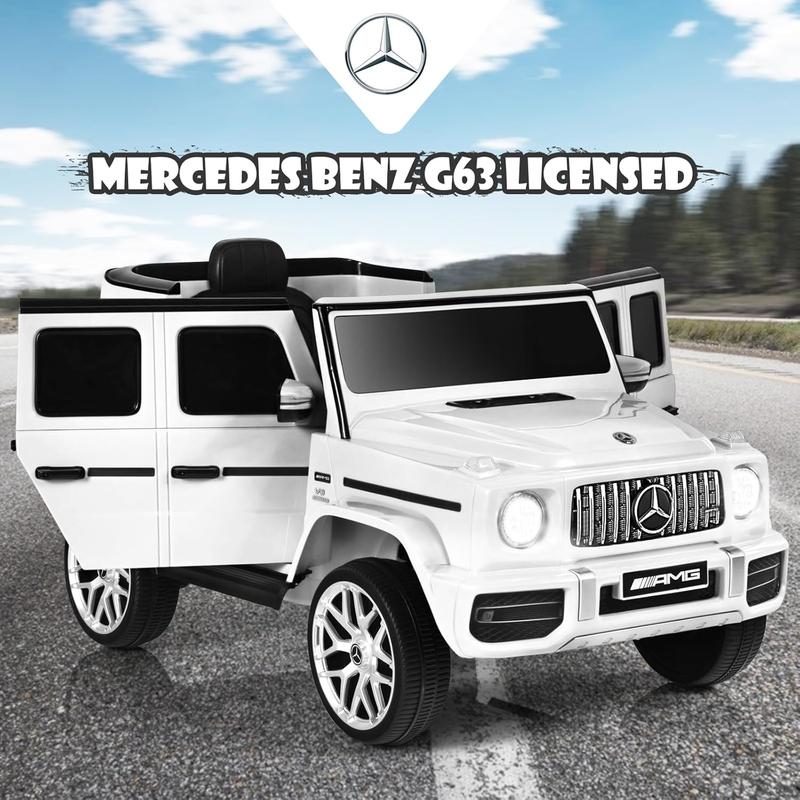 Licensed Mercedes-Benz G63 Kids Ride-On Car, 12V Electric Vehicle with Remote Control, Spring Suspension, Music, Horn, Safety Lock, Perfect Gift for Boys and Girls