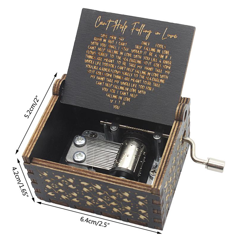 Can't Help Falling in Love Wood Music Box, Antique Engraved Musical Boxes Case for Love One Wooden Music Box - Gifts for Lover,Boyfriend,Husband,Wife tonie figur caja  musical