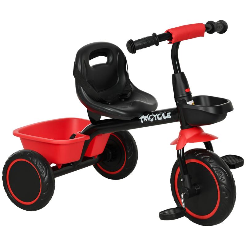 Toddler Tricycle for Kids 2-5 Years with Adjustable Seat, Bell, Basket, and Comfortable Handlebar Grips for easy riding! Adjustable Toddler Balance Bike Infant Balance