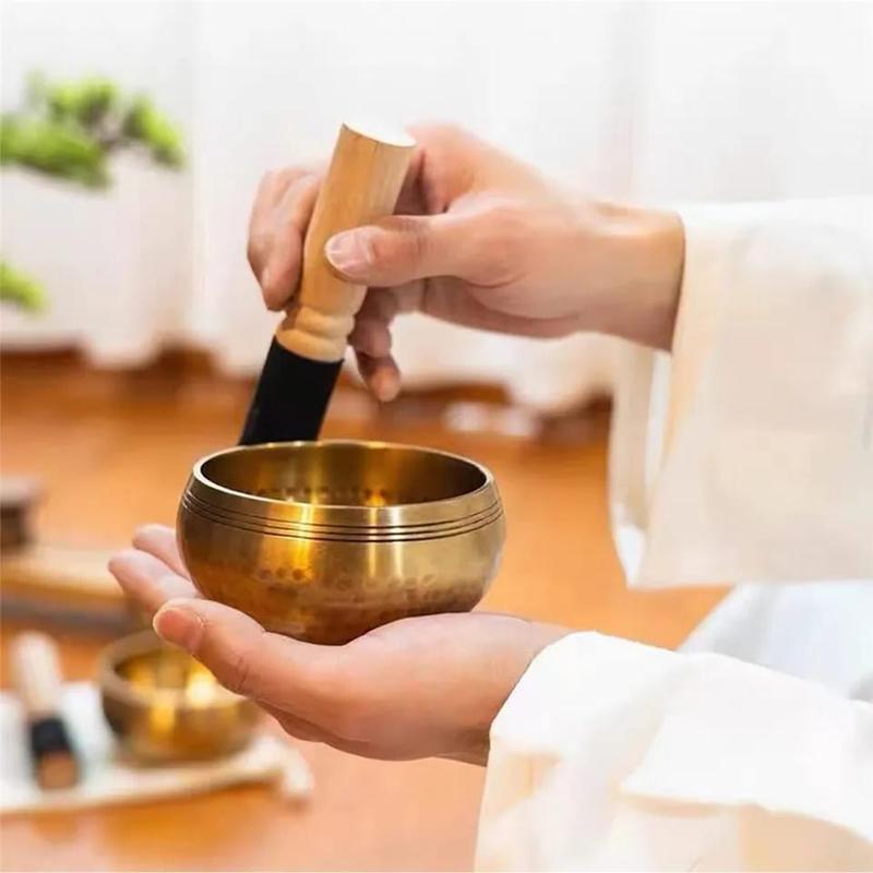 Tibetan Singing Bowl Set - Holistic Healing, Spiritual Meditation, Stress Relief & Relaxation