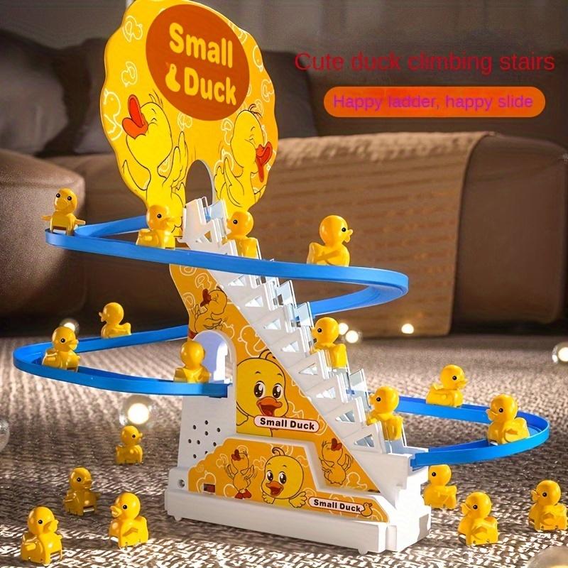 6pcs Adorable Ducklings Climbing Stairs Toy Set - Electric Slide, Yellow, Light and Music, Fun Holiday Gift for Boys and Girls - Durable Plastic Construction, Colorful and Engaging Easter Toy（Without battery），Toy Master