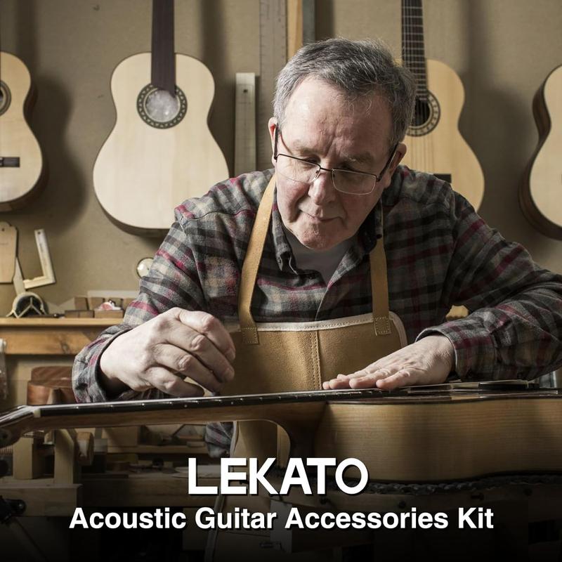 LEKATO 72Pcs Guitar Tool Kit, Guitar Repair Kit, Guitar Setup Kit, Professional Guitar Repairing Maintenance Tool Kit for Luthier Beginner, Guitar Accessories for Acoustic Guitar Ukulele Bass Banjo