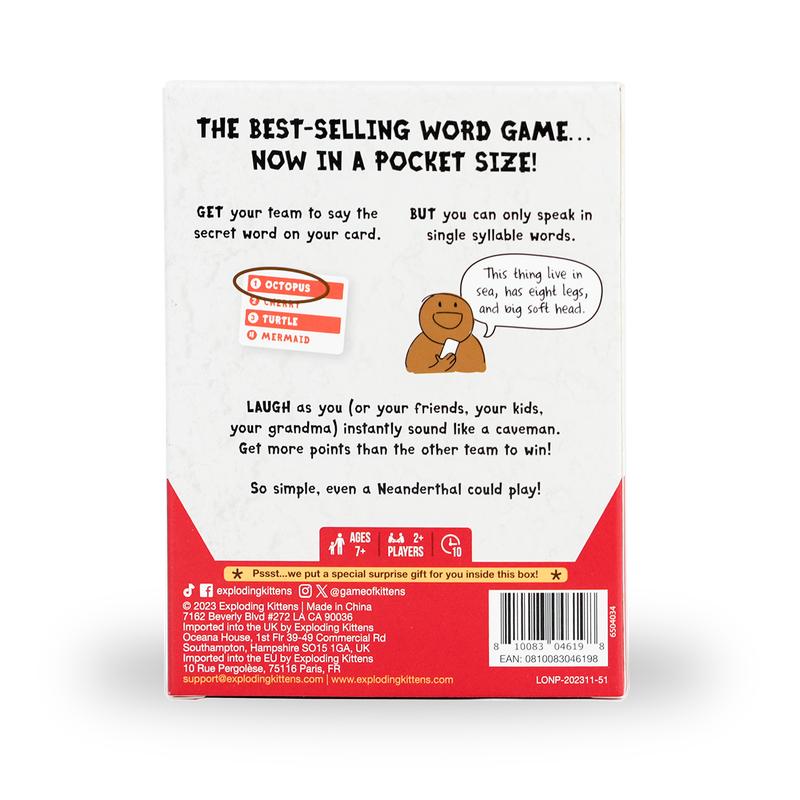 Poetry For Neanderthals Grab & Game Edition by Exploding Kittens - A Family-Friendly Travel-Friendly Card Game - Ages 7+